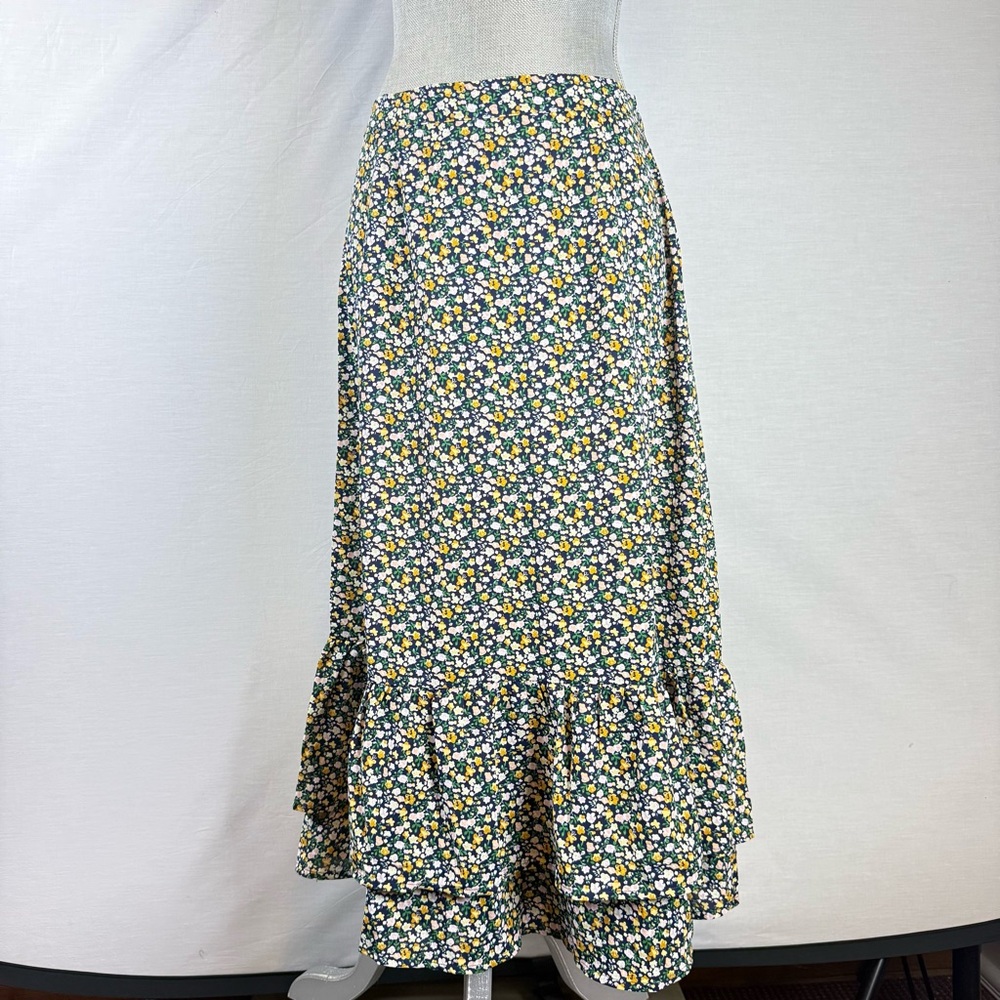 Allegra K Floral Ruffle Skirt - Picture 2 of 8